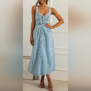 One And Only NWT Premiun Boutique Stylish Button-Down Maxi Dress PTP 17